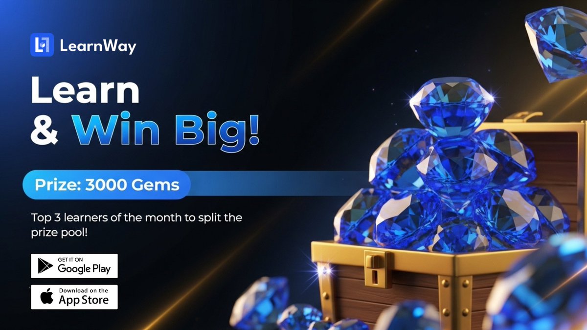 🧩 It’s Not Just Learning—It’s a Rewarding Game.
And winners get GEMS.  

The LearnWay leaderboard is heating up!
Be one of the top 3 this month and share the glory!  

3000 Gems. 3 Winners. 1 chance to shine.  
Let’s get learning! 🚀

Start now—Live on App Store &amp; Google Play