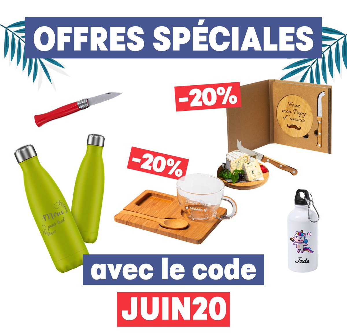 Offre Spéciale : -20% sur une sélection été 25 !
Code promo : JUIN20
Gourdes, set à fromages, couteaux de poche, bougies...
👉 mabouteille.fr/offres-special…
