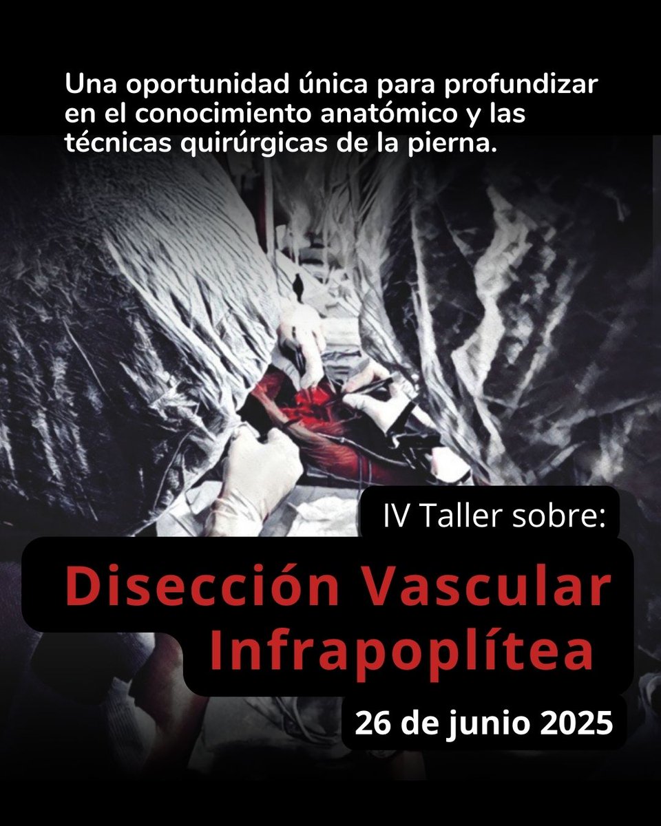 El Servicio de Cirugía Vascular de la Fundación Jiménez Díaz, con el aval de la Sociedad Española de #Angiología y #cirugíavascular, convoca el IV Taller de Disección Vascular Infrapoplítea el próximo 26 de junio 💥 Las plazas son limitadas seacv.es/iv-taller-dise… 
#seacv