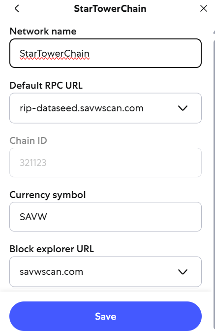 RealDineshX's tweet photo. STEP 3 :
ADD THE NETWORK DETAILS
Network Name : StarTowerChain
RPC: https://t.co/qGvefW4N8d
Chain ID - 321123
Explorer- https://t.co/MGPSmtCuv9
#Airdrop #node #startower #StarTowerChain #KYC @bitgetglobal https://t.co/z5QPSTQfVp
