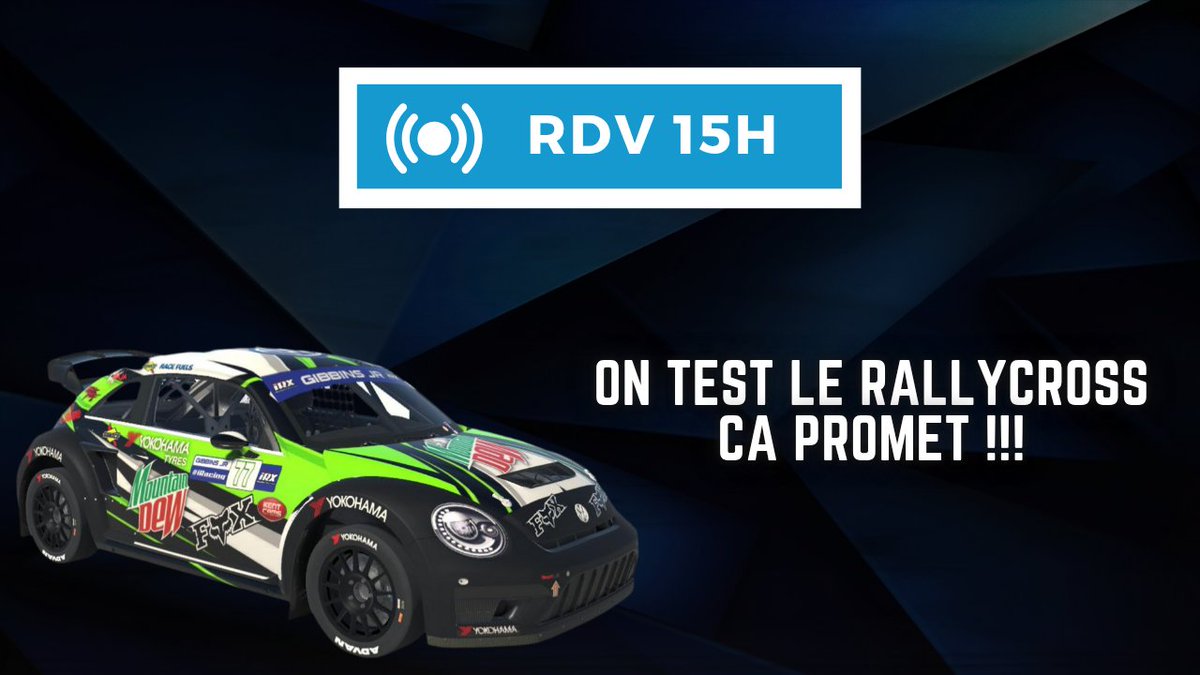 Cet après-midi on se test au rallycross. 

Sachant que je n'ai ni embrayage, ni frein a main, ni shifter.... j'ai hâte mdr