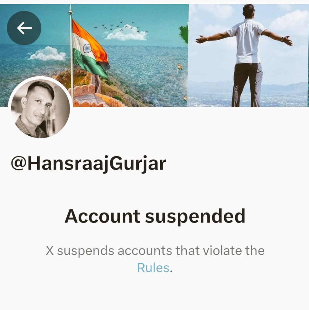It is wrong to suspend an account without any reason. You are taking away the freedom to speak, which is absolutely wrong. <a href="/X/">X</a> <a href="/XCorpIndia/">X India</a> <a href="/Support/">Support</a> <a href="/elonmusk/">Elon Musk</a> 
#recover_account_HansraajGurjar 👉👉 <a href="/HansraajGurjar/">Hansraj Gurjar</a>