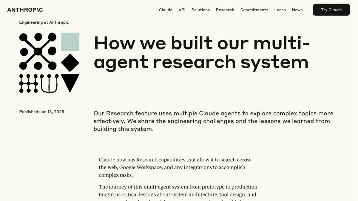 JulienSalinasEN's tweet image. Anthropic made a nice article about how they have implemented web search in Claude using a multi-agent system:

anthropic.com/engineering/bu…

I do recommend this article if you are building an agentic application because it gives you some ideas about how your system could be…