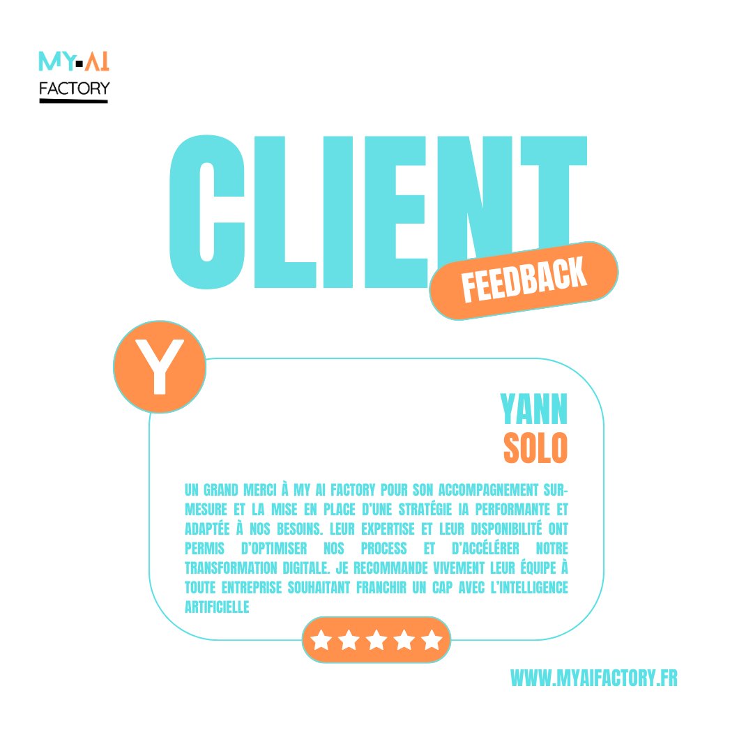 MyAiFactory (@myaifactory) on Twitter photo 🚀 Un grand merci pour ce retour enthousiaste !
Ce type de retour confirme que l’intelligence artificielle n’est pas qu’un sujet technologique .
myaifactory.fr
06 16 88 36 76 | contact@myaifactory.fr 🚀 Un grand merci pour ce retour enthousiaste !
Ce type de retour confirme que l’intelligence artificielle n’est pas qu’un sujet technologique .
myaifactory.fr
06 16 88 36 76 | contact@myaifactory.fr