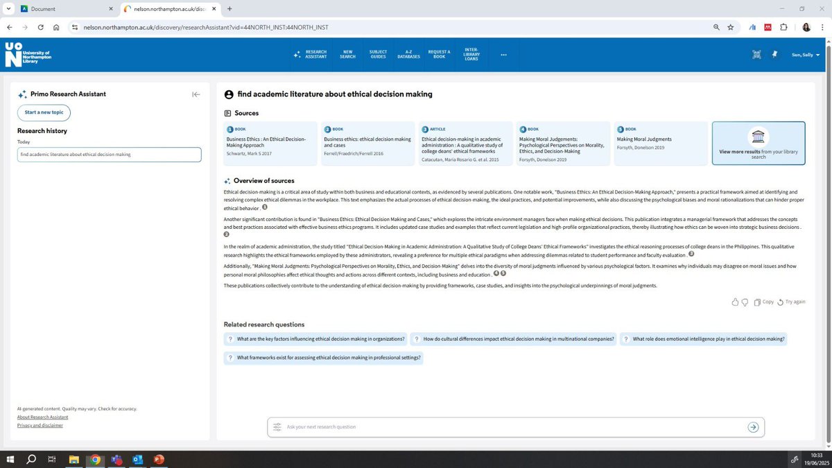 🚀 Research just got smarter at <a href="/UniNorthants/">UniofNorthampton</a>
With NELSON’s new AI Research Assistant you can
🔍 Search in natural language
📚 Get top 5 summarised sources
💡 Discover related research questions
🌍 Search in your own language
Study faster Think deeper #StrategicManagement #BASMIB