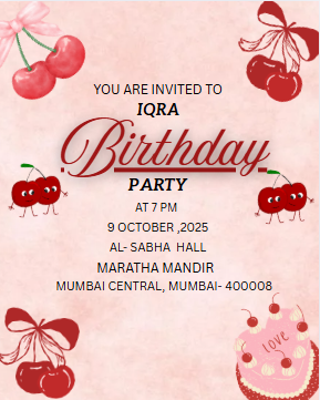 LavishaSha62363's tweet photo. Today I created a birthday invite on canva - keeping it minimal and pretty💖🥰
@lfp_Tardeo 
@apnipathshala_ 
@Saipujariprasad 
#narayanchandratrust 
#learnfrompeers https://t.co/3sXsM3GbVf