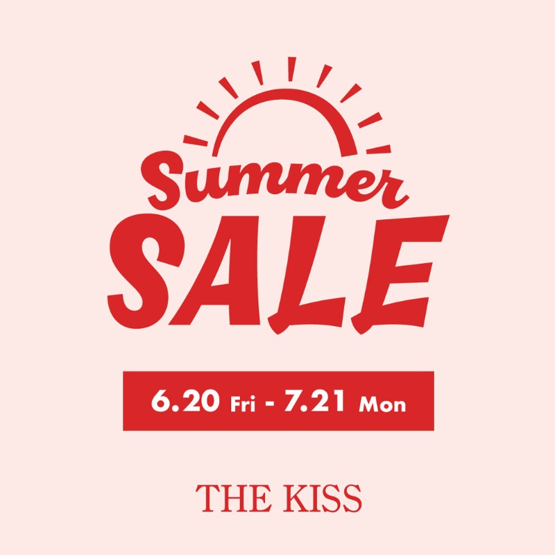 ・・・・・・・・・・
Summer SALE 開催！
・・・・・・・・・・

【6/20〜7/21】
対象商品が特別価格に！
🔸1点  ¥2,970（税込）
🔸3点 ¥7,920（税込）

シンプルな服装になるこの季節、アクセントにもぴったりなジュエリーを多数ご用意しております🌻

▼詳しくはこちら
🔗thekiss.co.jp/news/detail/32…