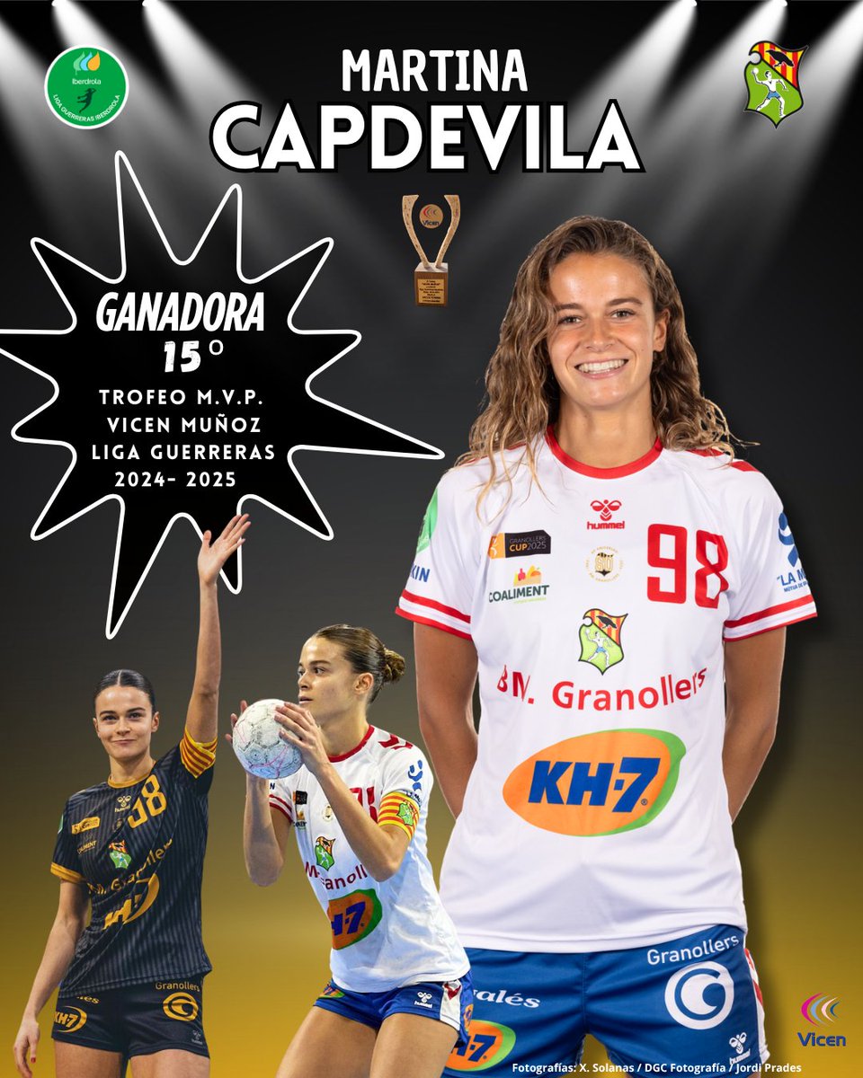 Vicen Muñoz (@vicenmunoz) on Twitter photo 🚨📢 MARTINA CAPDEVILA 🏆GANADORA del XV TROFEO <a href="/VicenMunoz/">Vicen Muñoz</a> M.V.P. <a href="/IberdrolaDHF/">Liga Guerreras Iberdrola</a> 24-25
🥇<a href="/Martinacb8/">Martina Capdevila Barbany</a> <a href="/BMGranollers/">BM Granollers</a> 17 puntos
🥈<a href="/EstherArrojeria/">Esther Arrojeria</a> <a href="/BalonmaBeraBera/">super amara Bera Bera</a> 12 ptos
🥉<a href="/Miriaam11/">Miriam Sempere</a> <a href="/Atlguardes_ofic/">Mecalia Atlético Guardés</a> 11 ptos
¡ ENHORABUENA !
📸<a href="/xsolanas/">xavier solanas</a> / DGC Fotografía / Jordi Prades 🚨📢 MARTINA CAPDEVILA 🏆GANADORA del XV TROFEO <a href="/VicenMunoz/">Vicen Muñoz</a> M.V.P. <a href="/IberdrolaDHF/">Liga Guerreras Iberdrola</a> 24-25
🥇<a href="/Martinacb8/">Martina Capdevila Barbany</a> <a href="/BMGranollers/">BM Granollers</a> 17 puntos
🥈<a href="/EstherArrojeria/">Esther Arrojeria</a> <a href="/BalonmaBeraBera/">super amara Bera Bera</a> 12 ptos
🥉<a href="/Miriaam11/">Miriam Sempere</a> <a href="/Atlguardes_ofic/">Mecalia Atlético Guardés</a> 11 ptos
¡ ENHORABUENA !
📸<a href="/xsolanas/">xavier solanas</a> / DGC Fotografía / Jordi Prades
