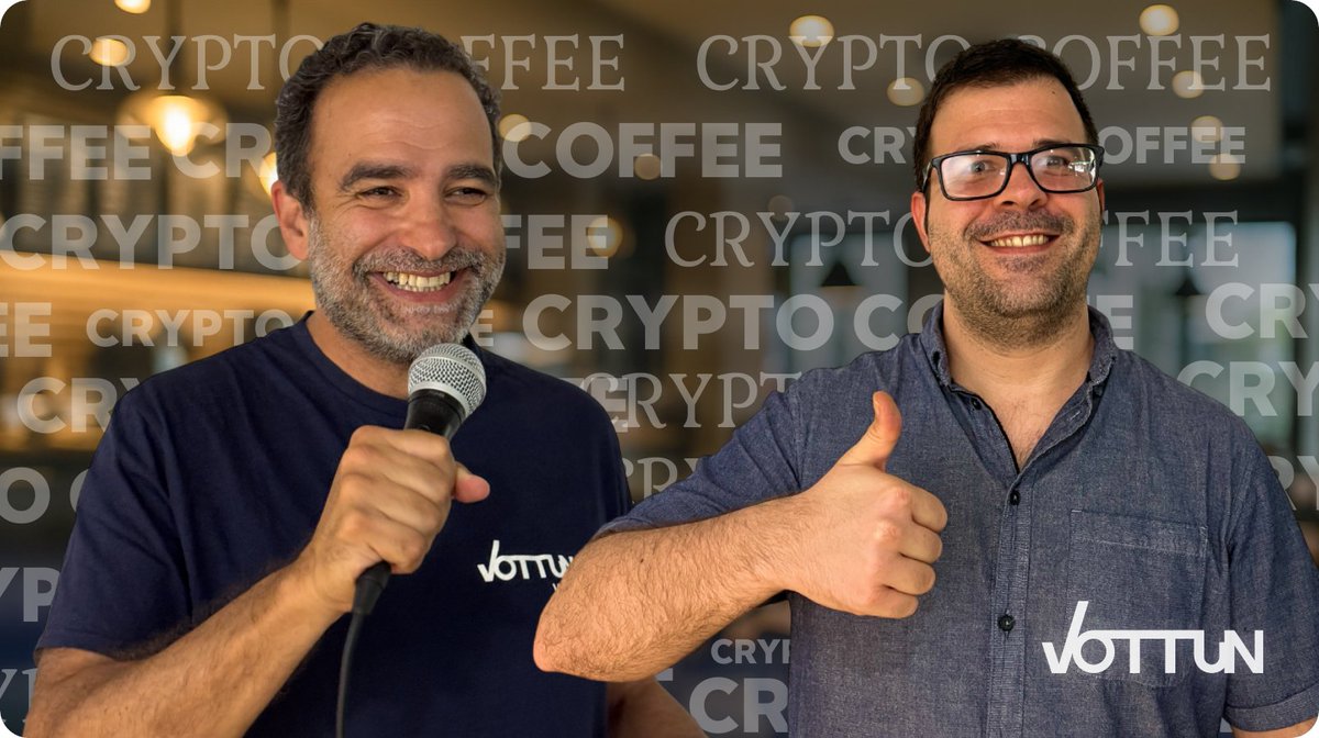 Vottun's tweet image. ☕ Welcome to Crypto Coffee: Vottun&apos;s new way to talk with you, our community.

At Vottun, we’ve experimented with many formats: Twitter/X, YouTube, Discord to engage with our ecosystem. But nothing quite gave us the immediacy, flexibility, and authenticity we wanted.

That’s why…