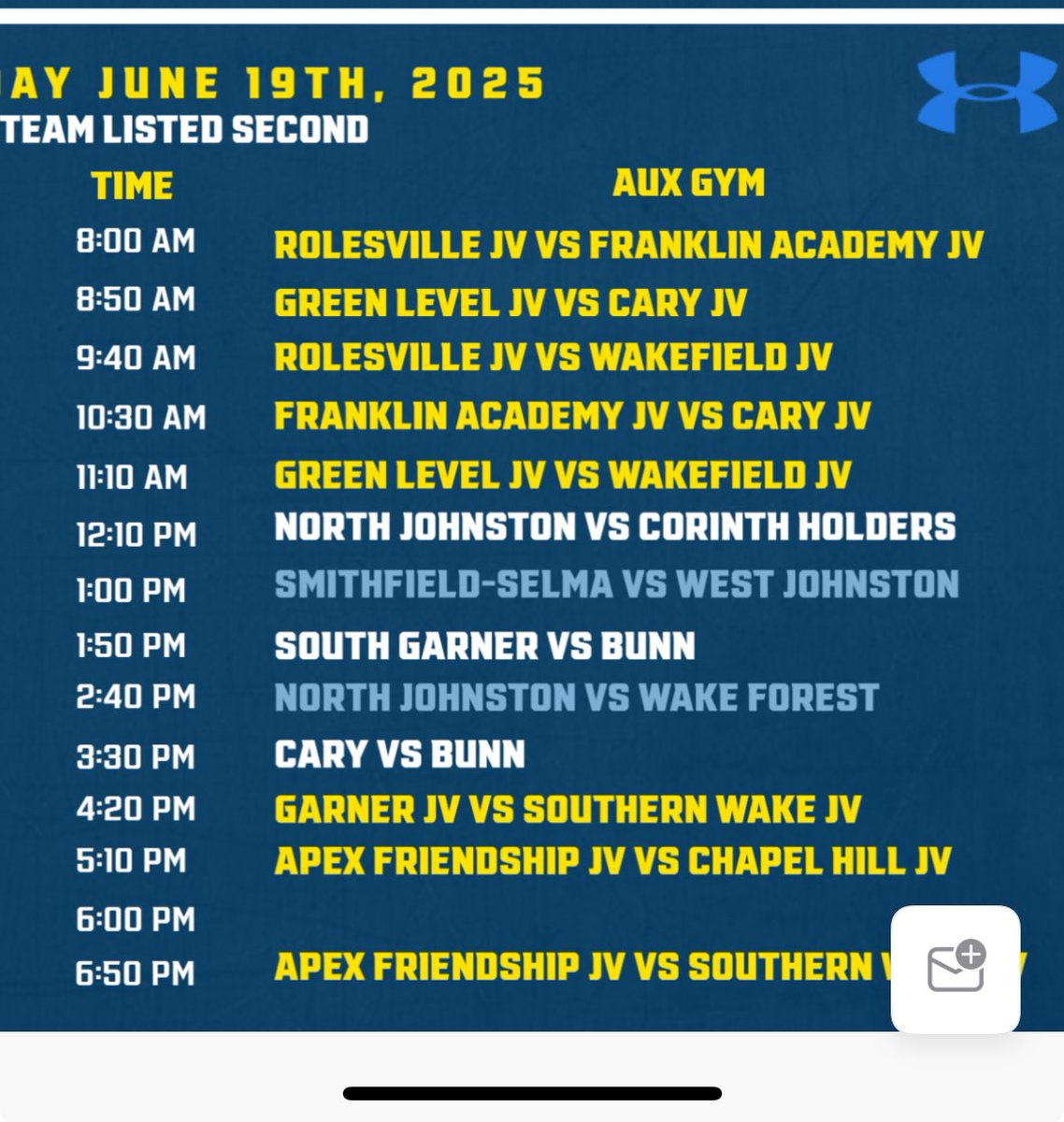 CoachSKlein's tweet image. JV players participating in Day 2 at Willow Spring today should arrive at AFHS at 3:15 to catch the bus! Parent can come and watch but there is an admission fee!! #PatFam #learnthesystem #getexperience
