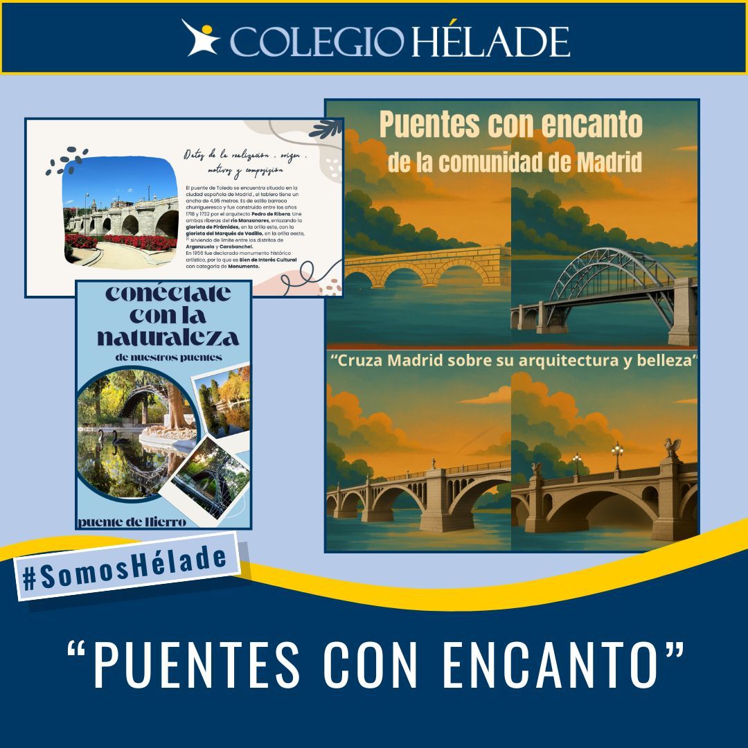 🌉 Nuestros alumnos de Secundaria han desarrollado el proyecto “Puentes con Encanto”, uniendo ciencia, historia, arte y tecnología. Una experiencia de aprendizaje completa e inspiradora. ¡Enhorabuena por el gran trabajo! 👏 #SomosHélade