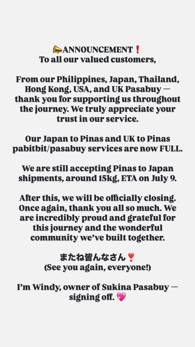 #sukinaupdate 

📣 ANNOUNCEMENT❗️