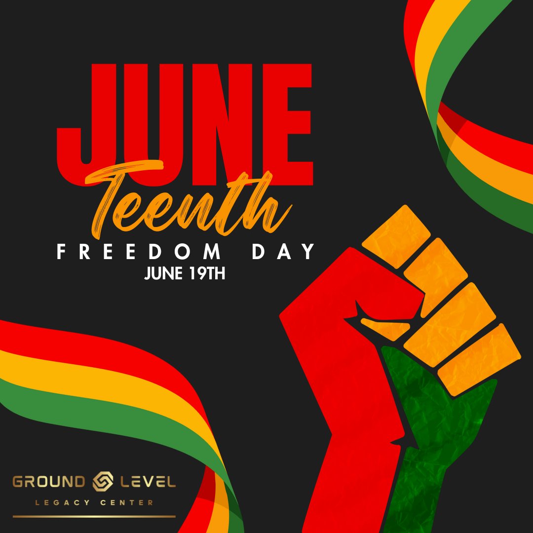 Freedom. Heritage. Strength. Today, we honor Juneteenth and the journey toward justice and equality. ❤️💚🖤 #Juneteenth #FreedomDay #GroundLevelLegacyCenter #GLLC
