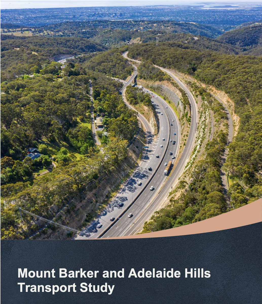 I missed this at the time, but it looks like the Mount Barker and Adelaide Hills Transport Study is finally out - nearly two years after the report was completed. Let's have a read and see what the latest paperwork is recommending now...🧵