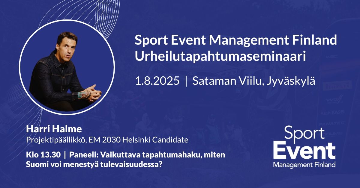 Kansainvälisiä suurtapahtumia on Suomessa vähän. On tunnistettava faktat; huomioarvot, lajin TV-levitys, aluetalousvaikutukset..
Helsingin EM30 yleisurheilu etenee. Semf on ollut apuna. Joten.. en kehdannut sanoa ei. Lupaan puhua Suomea, kuten aina, virastojargonin sijasta. Rok