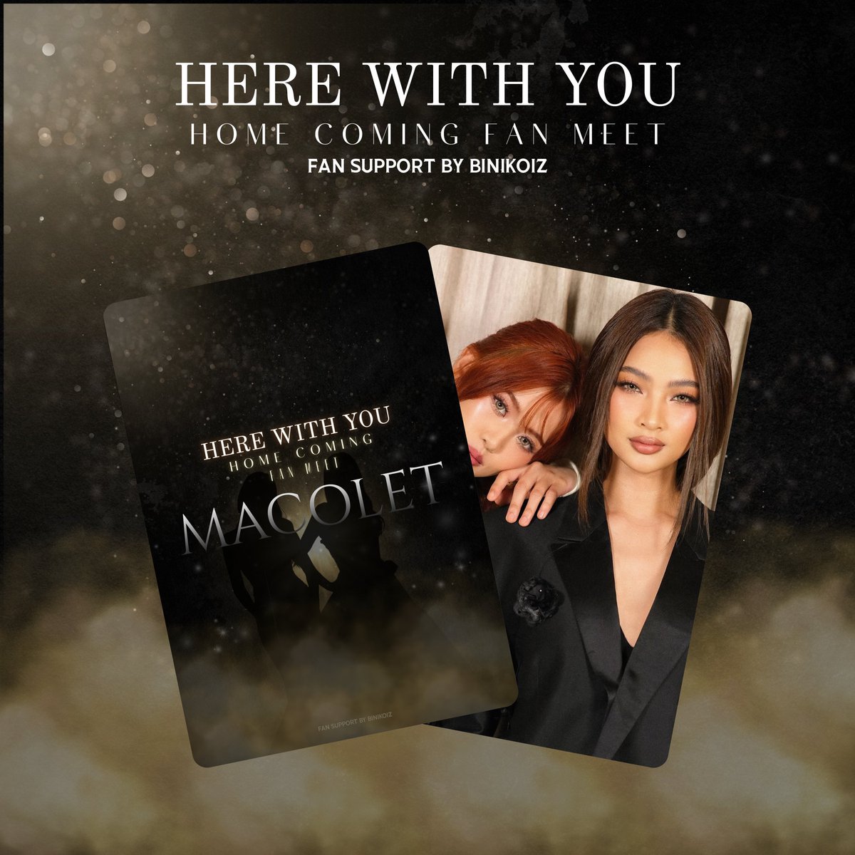 binikoiz's tweet photo. HERE WITH YOU: HOME COMING FAN MEET
fan support by: @binikoiz 

Oh, kay tagal din kitang minahal🎶 
Para sa uyab nation!

✧ Like and rt
✧ Show proof on d-day
✧ Strictly 1:1 ratio (limited qty)
✧ Open for donations (may donor perks naman)

#BINI_HomeComingFanMeet #BINI https://t.co/iRZAlmb73M