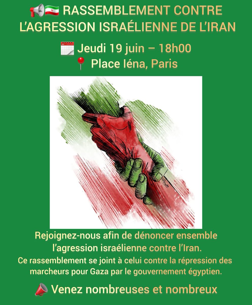 Belle manif d’islamistes avec drapeaux de la république islamique qui vont être déployés une fois de plus sur le sol français