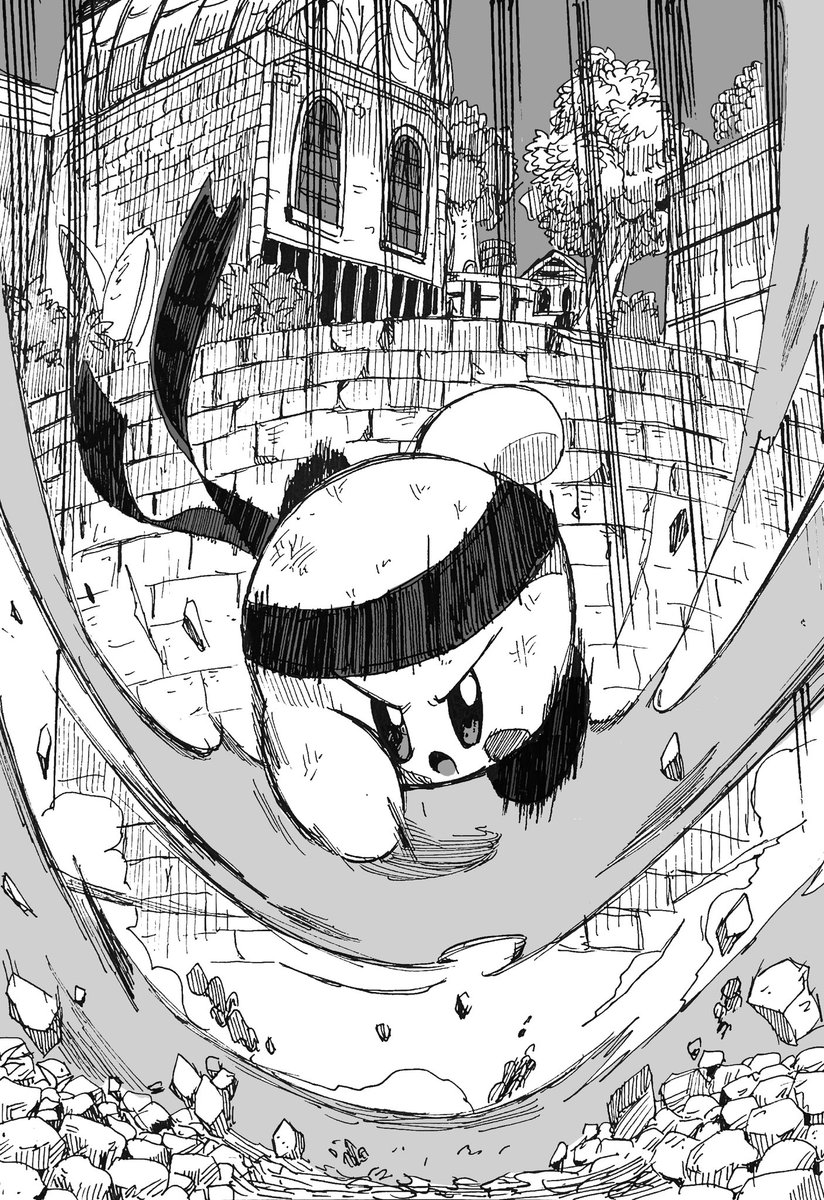 少し修正版のファイターカービィのイラストです