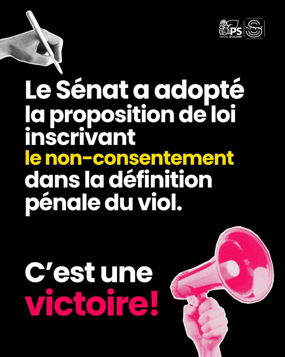 Le non-consentement est désormais inscrit dans la définition pénale du viol. Un vote à l’unanimité au Sénat. C’est une victoire pour les victimes de VSS !