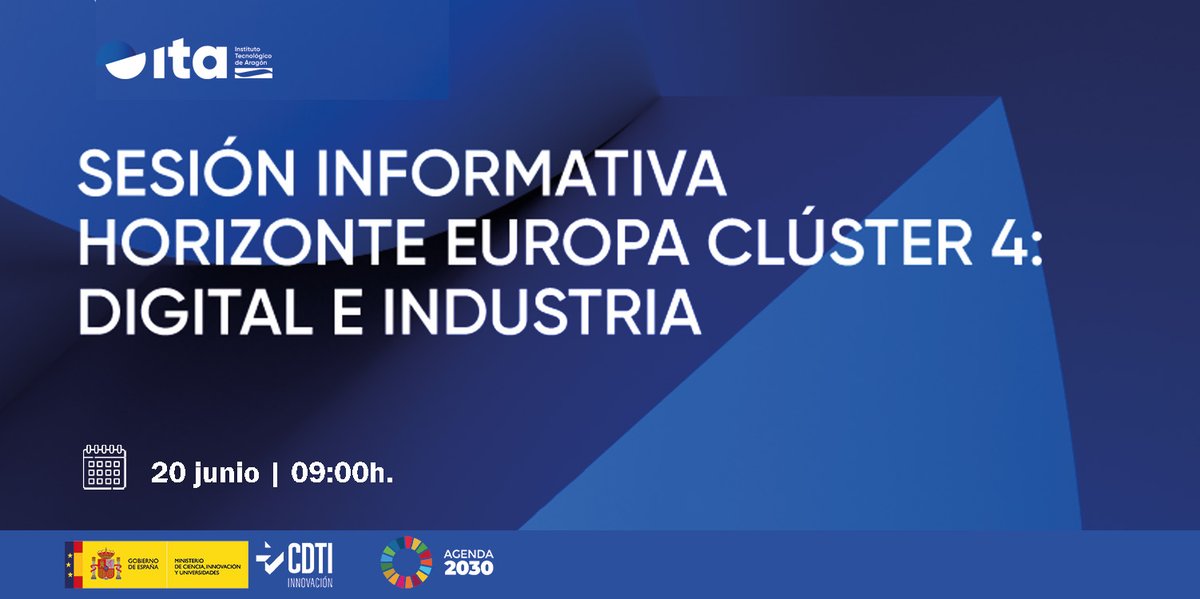 @CDTI_innovacion (@cdti_innovacion) on Twitter photo Mañana, 🗓️ 20 de JUNIO, el CDTI Innovación participará en la jornada informativa organizada por <a href="/ita_aragon/">itandehui_aragon</a> sobre el #Clúster4 #Digital e #Industria de #HorizonteEuropa
🗣️ Presentaremos las novedades del Programa de Trabajo 2025 y las claves para acceder a estas convocatorias Mañana, 🗓️ 20 de JUNIO, el CDTI Innovación participará en la jornada informativa organizada por <a href="/ita_aragon/">itandehui_aragon</a> sobre el #Clúster4 #Digital e #Industria de #HorizonteEuropa
🗣️ Presentaremos las novedades del Programa de Trabajo 2025 y las claves para acceder a estas convocatorias