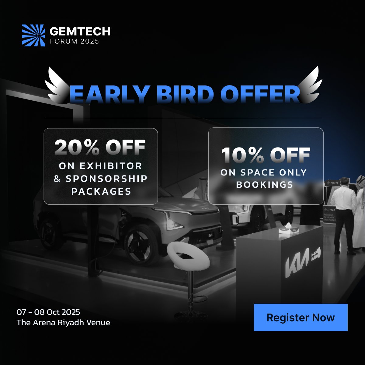 The Early Bird offer for GEMTECH Forum 2025 is now open.

Get 20% off on sponsorship &amp; exhibitor packages and 10% off on space-only bookings — but only for a limited time.

Register now: tinyurl.com/y8fa4vkk

#GEMTECH2025 #MobilityConference #MobilityExpo #LogisticsExpo