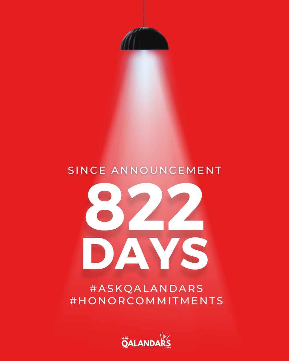 AskQalandars's tweet image. 822 days—time moves, but truth waits. 

#LahoreQalnadars #AskQalandars #HonorCommitments #DilSeQalandar
