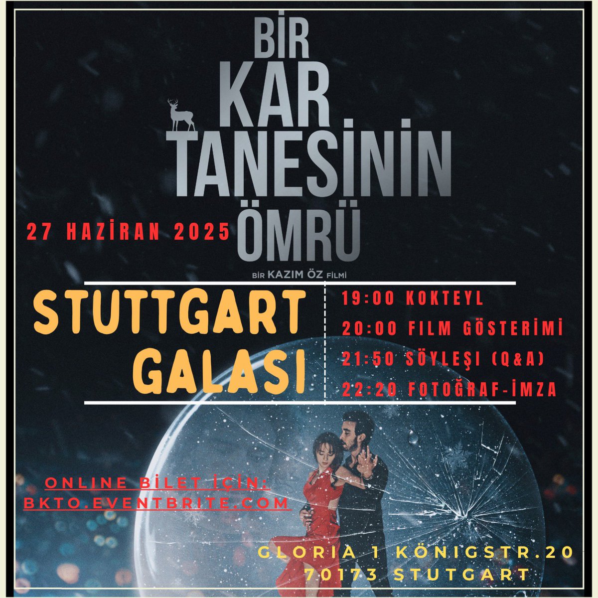27 Haziran 2025 cuma günü Stuttgart'ta… Online rezervasyon için: bkto.eventbrite.com #birkartanesininomrü #gala #Stuttgart