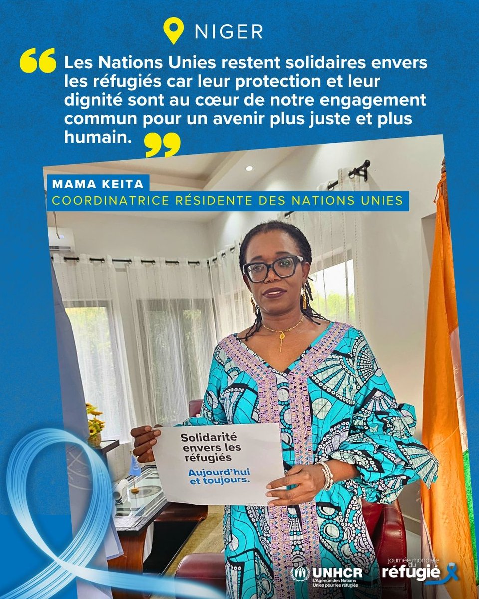La Coordinatrice du Système des Nations Unies au Niger <a href="/mamakeita_mama/">Mama Keita</a> réaffirme l’engagement de l’ONU aux côtés des réfugiés.

En quête de paix, d’espoir et d’un avenir meilleur, l’ONU reste solidaire et engagée pour des solutions durables et humaines.

#JourneeduRefugié