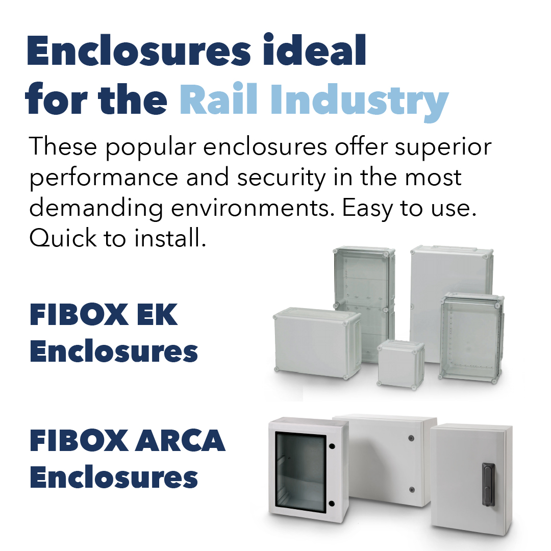 Good morning Day 2 at Rail Live! We have our FIBOX EK and ARCA enclosures on show at the event in stand M94 and our friendly team ready to help you.

The Fibox enclosures deliver high-performance protection in even the toughest environments.