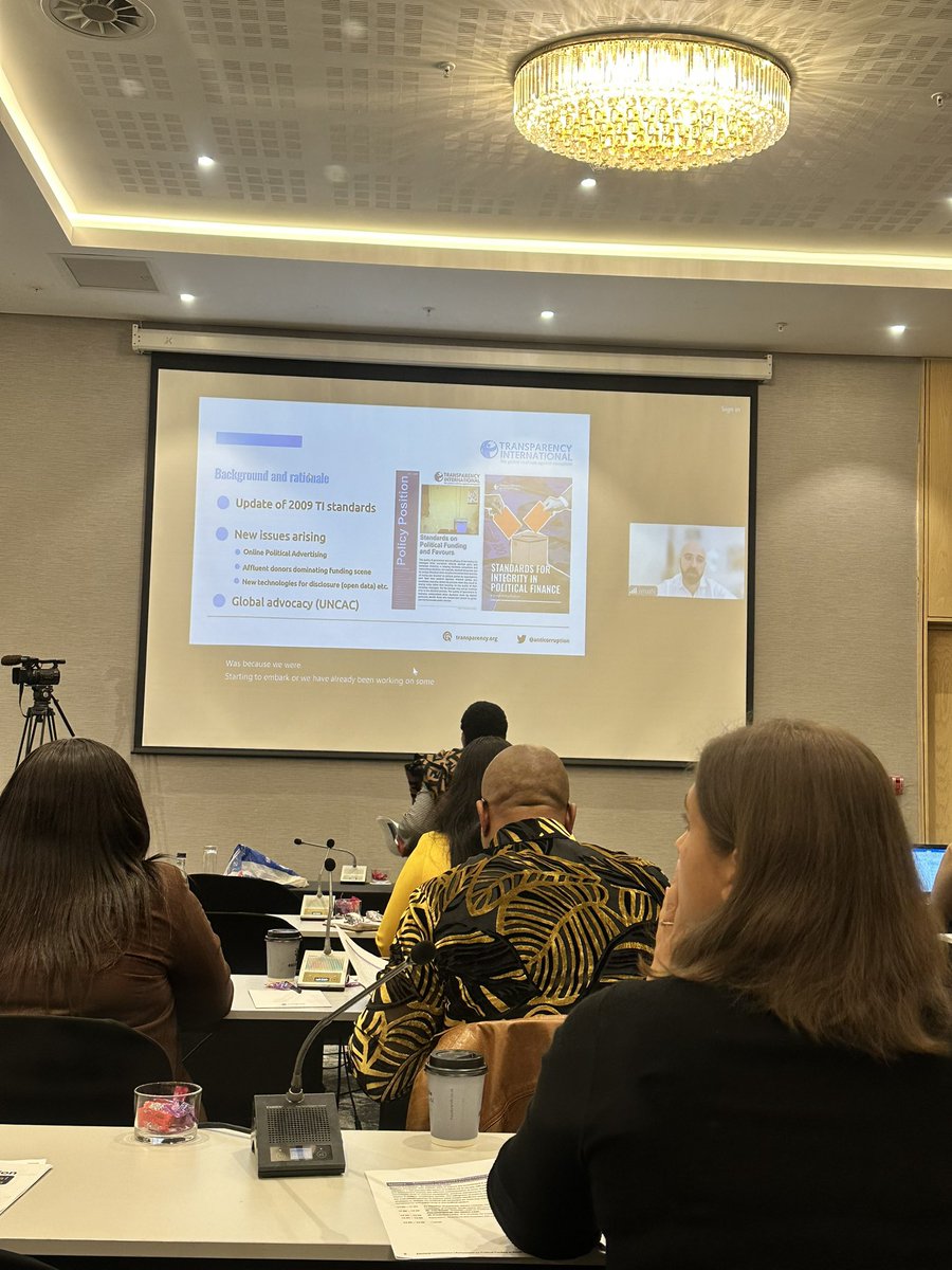 Mr Jon Vrushi, Thematic Lead on Political Integrity for <a href="/anticorruption/">Transparency International</a> presenting on the recently released standards for integrity in political finance one the second day of the <a href="/IECSouthAfrica/">IEC South Africa</a> Political Funding Symposium where <a href="/futurelectorg/">Futurelect</a> is attending