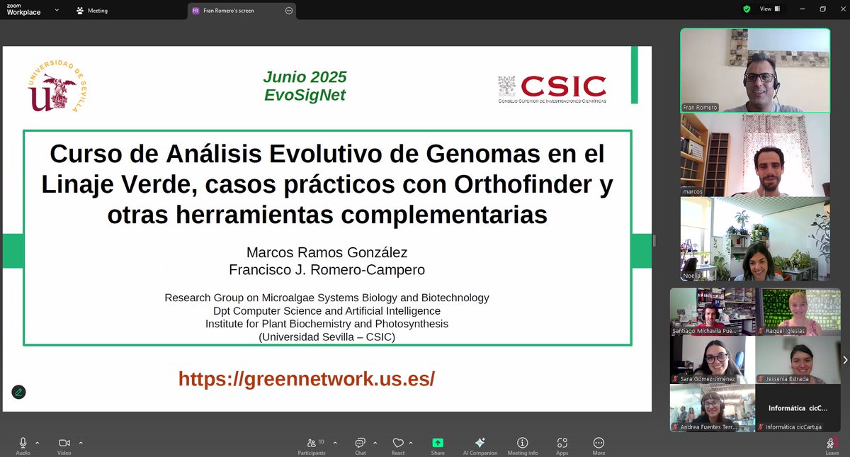 Una estupenda experiencia impartir el "Curso de Análisis Evolutivo de Genomas en el Linaje Verde" desde <a href="/sysbbio/">Systems Biology and Biotechnology of Microalgae</a> junto con <a href="/ramosgonzmarc/">Marcos</a> organizado por <a href="/EvoDevoSigNet/">EvoDevoSigNet</a> y <a href="/IBVF_Sevilla/">IBVF</a>. Podéis ver la sesiones y todo el material en:

youtu.be/6-HfkYym1rI?si…
youtu.be/le8lH8RHW_g?si…