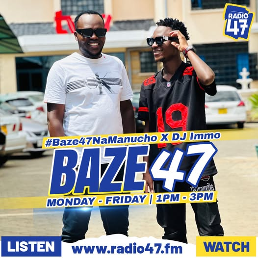 Radio 47 (@radio47_kenya) on Twitter photo Karibu ndani ya Baze 47 TBT Edition ukiwa naye <a href="/y_oungballer/">Manucho the Young Baller</a> na <a href="/djimmokenya/">SUPER DJ IMMO ™</a> 🔥🔥🔥
Unatupata ukiwa wapi?
#Baze47NaManucho #HapaNdipo Karibu ndani ya Baze 47 TBT Edition ukiwa naye <a href="/y_oungballer/">Manucho the Young Baller</a> na <a href="/djimmokenya/">SUPER DJ IMMO ™</a> 🔥🔥🔥
Unatupata ukiwa wapi?
#Baze47NaManucho #HapaNdipo