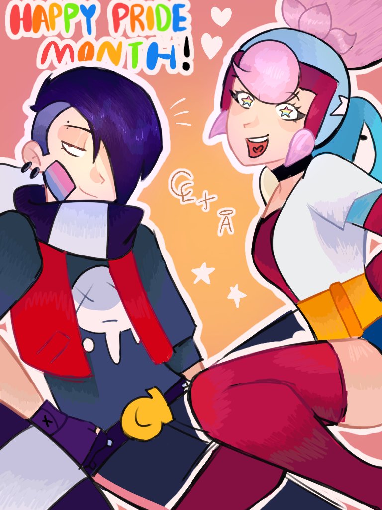 fxksnwodkd's tweet photo. HAPPY PRIDE! ๐ DRAWING MADE BY ME, COLOURED BY @astrqz__ !!! (I'm not joking he literally stole my tablet just to colour this)
#jangar #janetxedgar #ednet #edgarxjanet #brawlstars #brawlstarsart #Janet #edgar #pridemonth #fyp #pride https://t.co/5fDhPLBIyO