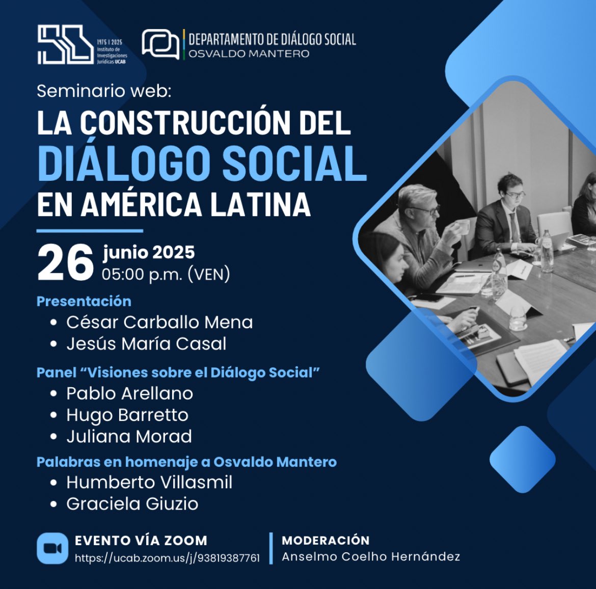 César A. Carballo (@carballocesar) on Twitter photo La construcción del diálogo social en LATAM
26 de junio de 2025 5:00 pm (VEN) ucab.zoom.us/j/93819387761
<a href="/InvestigaUCAB/">Investigaciones UCAB</a> <a href="/DerechoUCAB/">Derecho UCAB</a> <a href="/rriiucab/">Relaciones Industriales UCAB</a> <a href="/PostgradoUCAB/">Postgrado UCAB</a> <a href="/barrettoghione/">Hugo Barretto Ghione</a> <a href="/MoradJuliana/">Juliana Morad Acero</a> <a href="/hvmcbo57/">Humberto Villasmil P</a> <a href="/PabloArellanoO/">Pablo Arellano Ortiz</a> La construcción del diálogo social en LATAM
26 de junio de 2025 5:00 pm (VEN) ucab.zoom.us/j/93819387761
<a href="/InvestigaUCAB/">Investigaciones UCAB</a> <a href="/DerechoUCAB/">Derecho UCAB</a> <a href="/rriiucab/">Relaciones Industriales UCAB</a> <a href="/PostgradoUCAB/">Postgrado UCAB</a> <a href="/barrettoghione/">Hugo Barretto Ghione</a> <a href="/MoradJuliana/">Juliana Morad Acero</a> <a href="/hvmcbo57/">Humberto Villasmil P</a> <a href="/PabloArellanoO/">Pablo Arellano Ortiz</a>