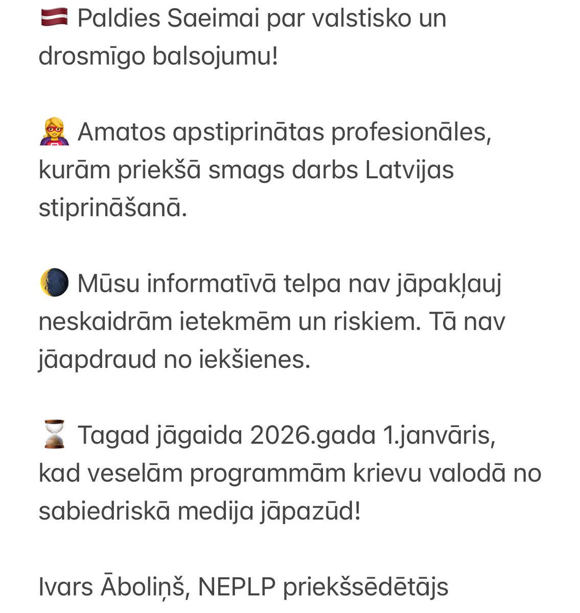 Par spēcīgu Latvijas informatīvo telpu