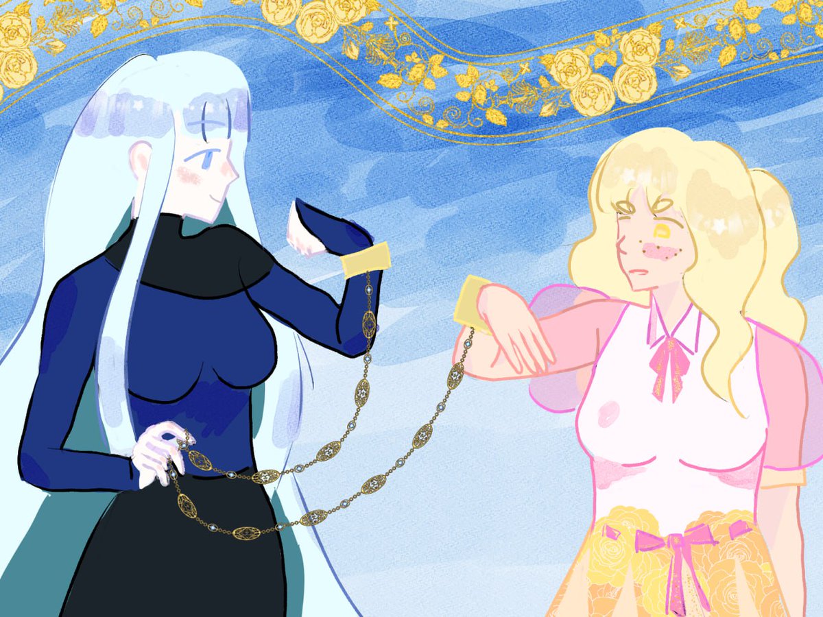 #togsapphicweek2025
#togsapphicweek

marichel 💞💞💞

Day 3, Forced Proximity, Maria x Rachel

the test on this floor requires contestants to be chained in pairs, rachel finds that annoying and maria accepts it calmly (she will tug on that chain like it's a leash for a whole day)