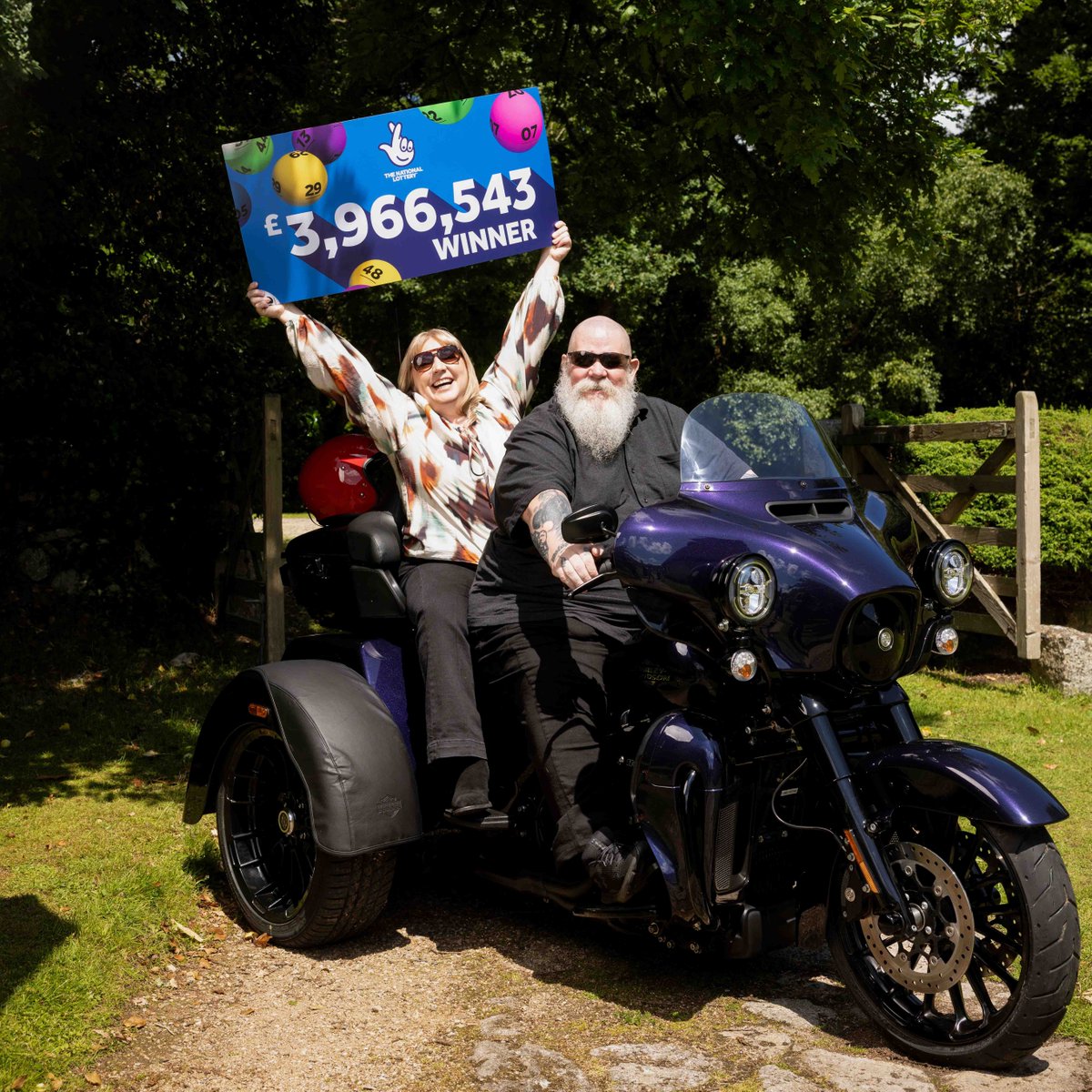 Jon and Lucy are celebrating a £3.9 million Lotto win 🥳 
 
They’ve already got their bucket list in motion. Jon’s eyeing up a trike motorcycle 🛵, while Lucy has a hot tub at the top of her list 🛁 

#NationalLottery #WillYouBeTheNextMillionaire #Lotto