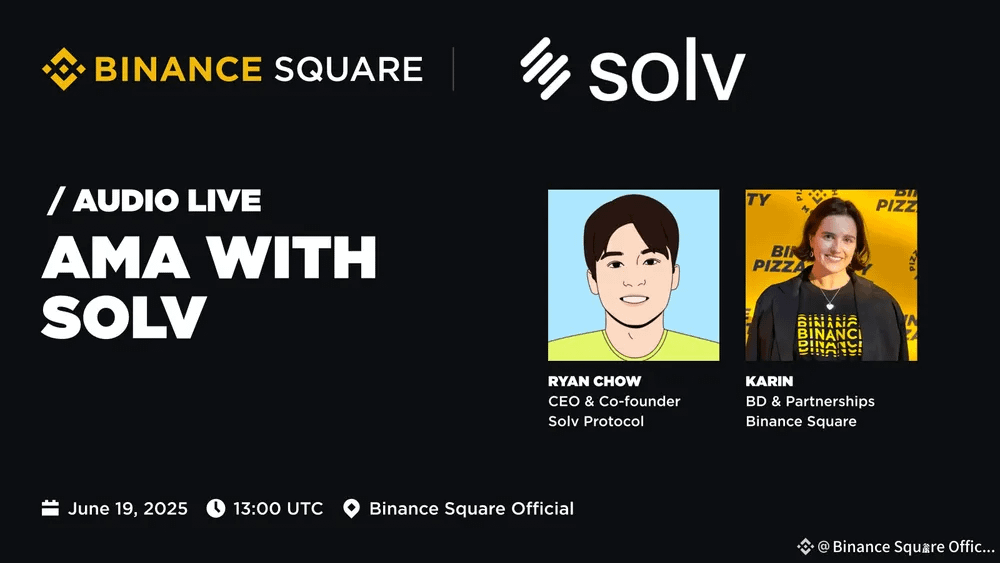 We’ve got an AMA happening in 2 hours with <a href="/RyanChow_DeFi/">Ryan Chow</a>!

Our CEO &amp; Co-founder, Ryan, is going live for an AMA with the Binance Square team.

🗓 June 19, 2025
⏰ 13:00 PM UTC
💰 $500 in rewards

Join us here: binance.com/en/square/audi…