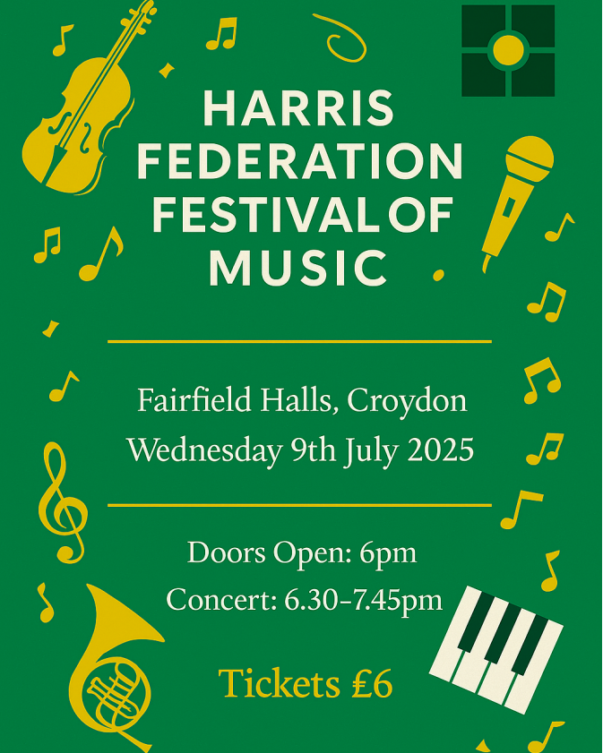 @hcacp (@hcacp) on Twitter photo We are delighted to announce that our talented musicians will be performing at the Harris Federation Festival of Music at Croydon Fairfield Halls on Wednesday 9th July <a href="/6pm/">Follow us @Shop6pm!</a>. Tickets cost £6 <a href="/HarrisFedMusic/">Harris Federation Music</a> <a href="/HarrisFed/">Harris Federation</a> #allcanachieve We are delighted to announce that our talented musicians will be performing at the Harris Federation Festival of Music at Croydon Fairfield Halls on Wednesday 9th July <a href="/6pm/">Follow us @Shop6pm!</a>. Tickets cost £6 <a href="/HarrisFedMusic/">Harris Federation Music</a> <a href="/HarrisFed/">Harris Federation</a> #allcanachieve