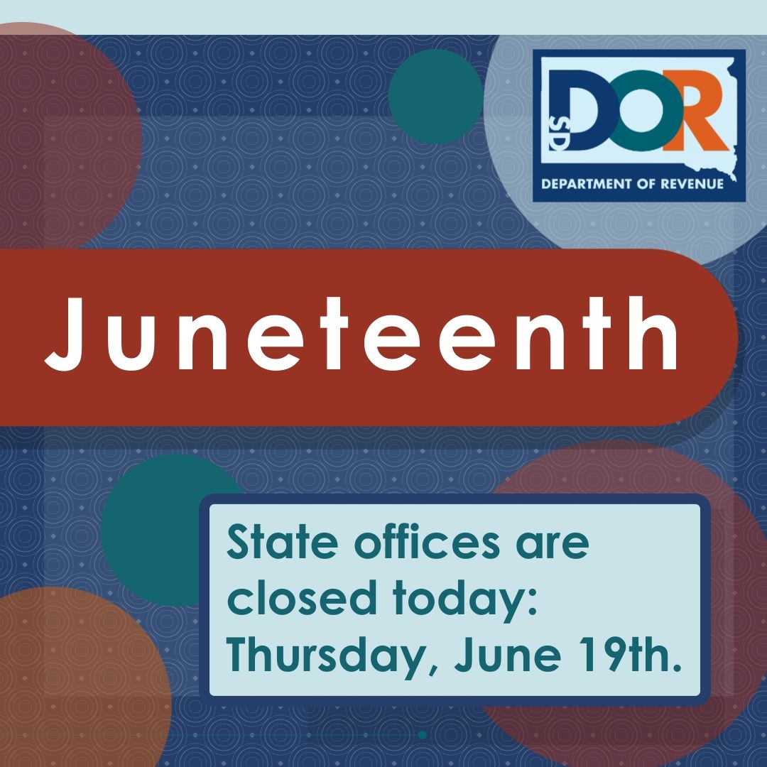 Today we celebrate freedom! The Department of Revenue offices are closed on Thursday, June 19.