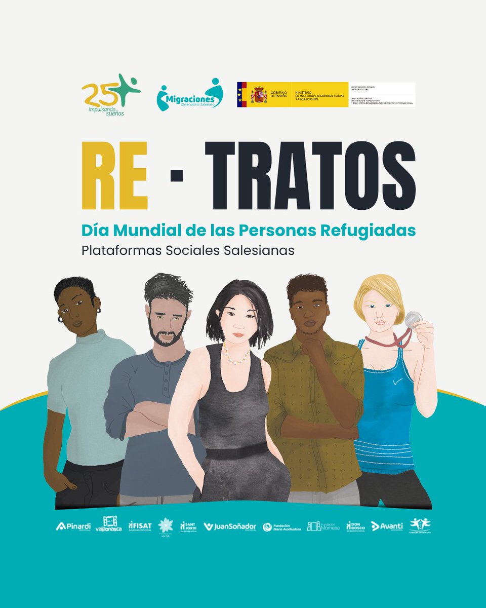 ✳️Fundación JuanSoñador BoscoSocial (@fundacionjuans) on Twitter photo 🌍 En el #DíaDeLasPersonasRefugiadas, lanzamos #ReTratos: cinco historias que dibujan rostros, memorias y vínculos que sostienen vida.
5 personas.
5 tratos con la comunidad, la tierra, otras personas o una misma.
📥 Descarga el cuaderno completo y compártelo.
<a href="/P_Sociales/">Plataformas Sociales Salesianas</a> 🌍 En el #DíaDeLasPersonasRefugiadas, lanzamos #ReTratos: cinco historias que dibujan rostros, memorias y vínculos que sostienen vida.
5 personas.
5 tratos con la comunidad, la tierra, otras personas o una misma.
📥 Descarga el cuaderno completo y compártelo.
<a href="/P_Sociales/">Plataformas Sociales Salesianas</a>