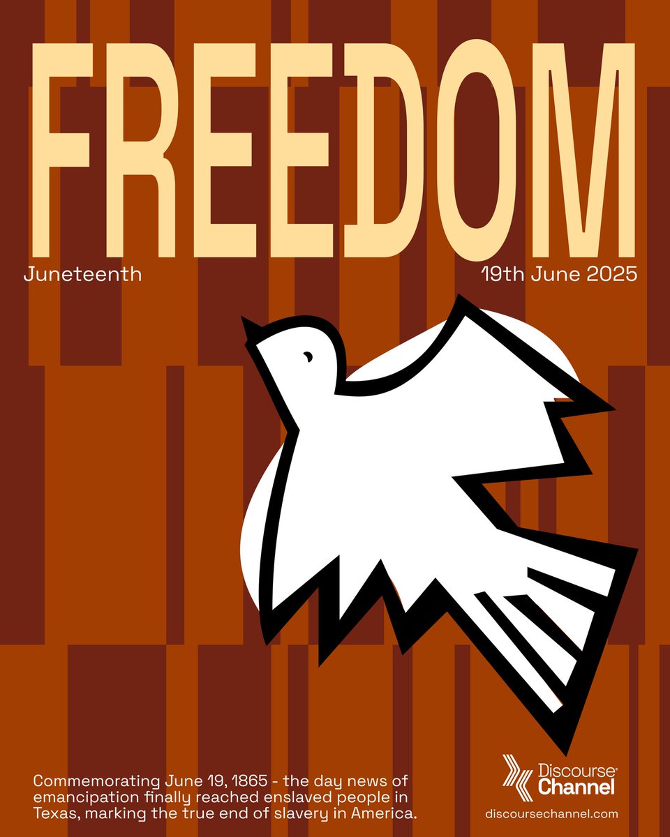 DChannelAfrica's tweet image. On June 19, 1865, the last enslaved people in Texas were finally freed, over two years after the Emancipation Proclamation.
Today, we honor Juneteenth as a powerful reminder: justice delayed is still justice pursued.
#Juneteenth #FreedomDay #DiscourseChannel