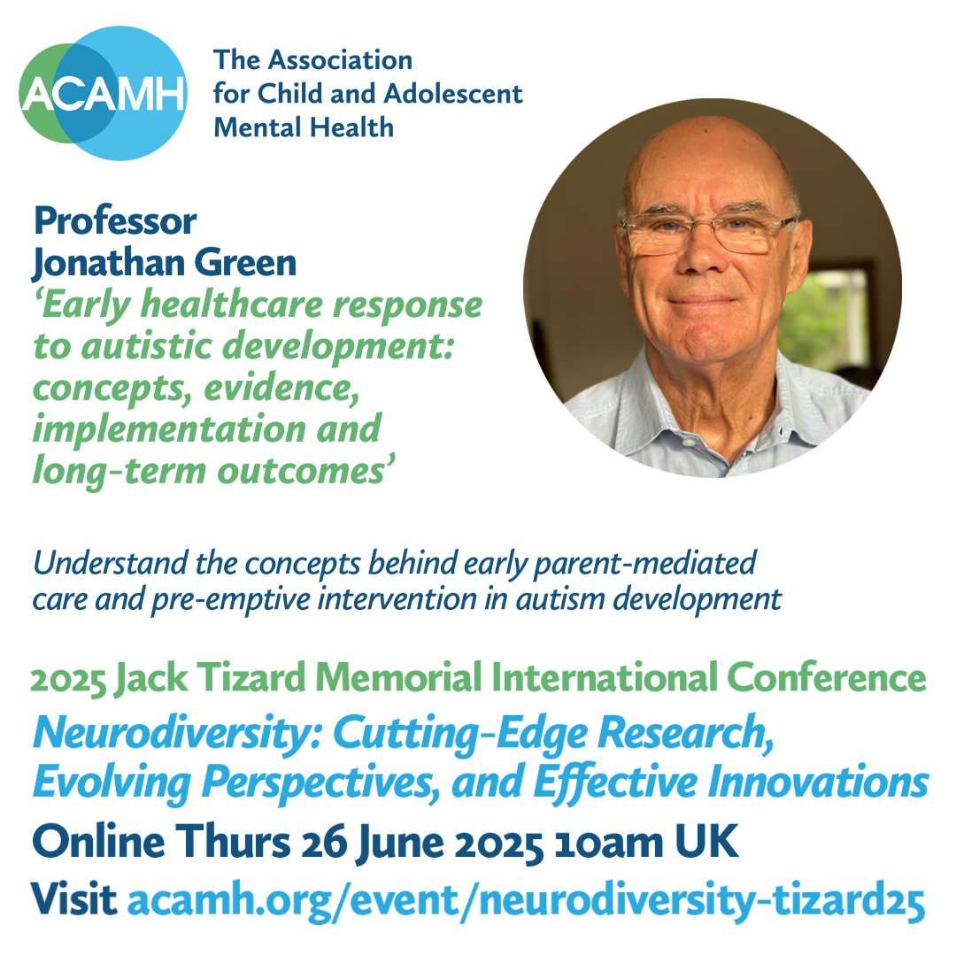 Improve your understanding of the evidence on the PACT and iBASIS interventions and their health economic evaluation at the <a href="/acamh/">Association for Child & Adolescent Mental Health</a> Jack Tizard conference on #Neurodiversity from Prof. Jonathan Green.

Secure your place, register via bit.ly/4jujuJ6 to attend!
