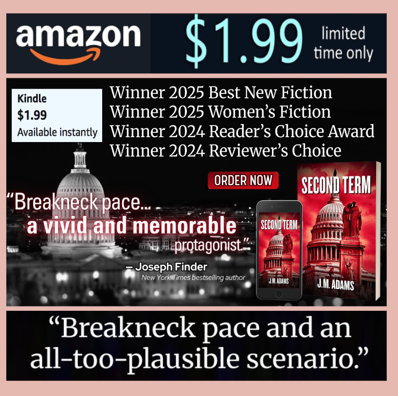 Early <a href="/amazon/">Amazon</a> PRIME deals are here now...
amazon.com/dp/B0BNWBRJ6T/

Just in time for #ThrillerFest

Meet Cora Walker and find out why SECOND TERM has already won ten literary awards.

#writers #thrillerbooks #NYC #Democracy