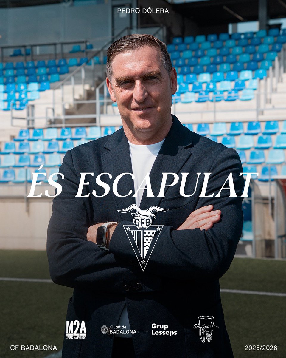 ✅ FITXATGE | El CF Badalona anuncia que Pedro Dólera serà el nou entrenador del primer equip per a la temporada vinent.

Benvingut, míster!