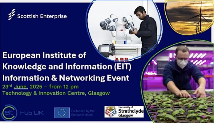 EIT Health Ireland-UK (@eithealth_irluk) on Twitter photo Don’t miss the European Institute of Knowledge and Innovation (#EIT) Information Event on the 23 June at the <a href="/UniStrathclyde/">University of Strathclyde</a>, Glasgow, designed to connect, inform, and inspire Scotland’s #innovation community.
🔗 eventbrite.co.uk/e/european-ins… Don’t miss the European Institute of Knowledge and Innovation (#EIT) Information Event on the 23 June at the <a href="/UniStrathclyde/">University of Strathclyde</a>, Glasgow, designed to connect, inform, and inspire Scotland’s #innovation community.
🔗 eventbrite.co.uk/e/european-ins…