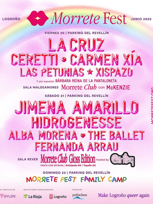 logronojoven's tweet photo. 🌈Morrete Fest es un festival urbano y gratuito que, cada verano, llena nuestra ciudad de música y cultura, visibilizando el talento LGTBIQ+
🗓️20,21 y 22 de junio
📍Parking del Revellin #Logrono 🆓
🏳️🌈Organiza @GyldaRioja
ℹ️https://t.co/G39ZxOuv4C
@AytoLogrono #morretefest https://t.co/B2wZjqityT