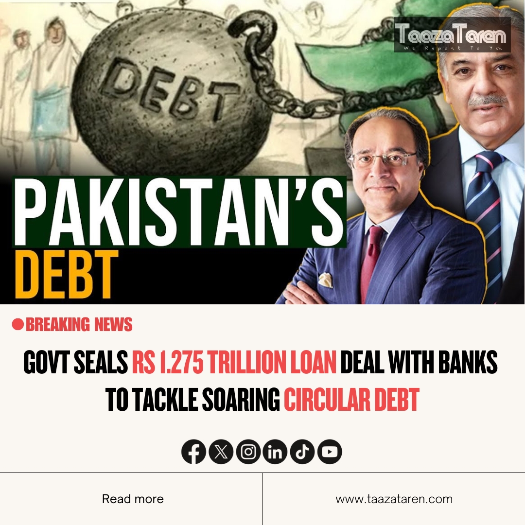 TaazaTaren's tweet image. 🚨 #Govt inks #historic Rs 1.275 trillion #loan deal with 18 #banks to tackle #circulardebt crisis. #Repayment via #electricitybills, not treasury. #Powersector saved—for now. But where are the #reforms?
Read More: taazataren.com/govt-seals-rs-…
#Pakistan #EnergyCrisis #IMF 💐#ES