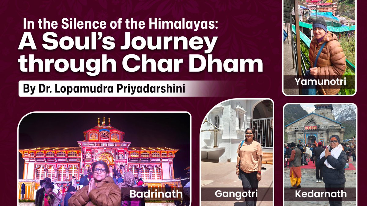 Some journeys aren’t planned—they call you when your soul is ready. What started as a pilgrimage to Char Dham became a journey back to myself. 

Walk the Himalayas with me—perhaps you'll see yourself more clearly.

Read the story drlopapriyadarshini.com/blog-single.ph…]

#CharDham #SoulJourney