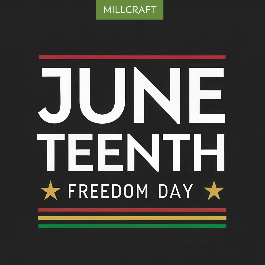 Today we honor #Juneteenth—a pivotal moment in American history marking the end of slavery.

At Millcraft, we reflect on the progress made and reaffirm our commitment to fairness, respect, and opportunity for all.

#FreedomDay #Millcraft #AmericanHistory #RespectAndOpportunity